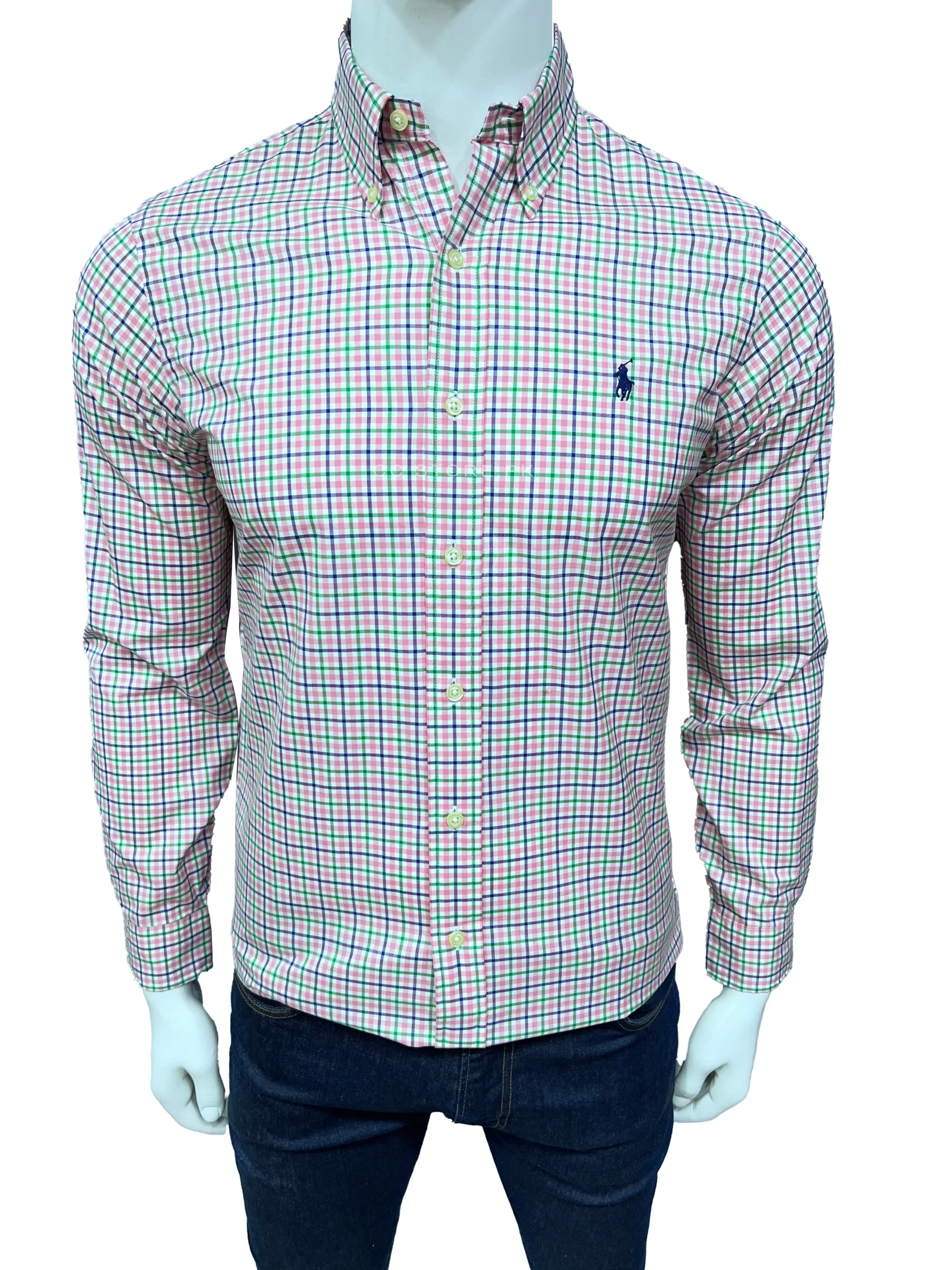 RL Classic Fit Poplin Pink/Blue Check Shirt