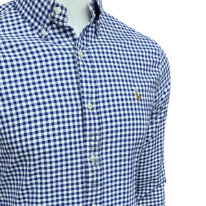 RL Classic Fit Oxford Cotton Blue Gingham Check Shirt