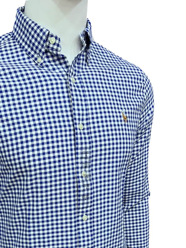 RL Classic Fit Oxford Cotton Blue Gingham Check Shirt